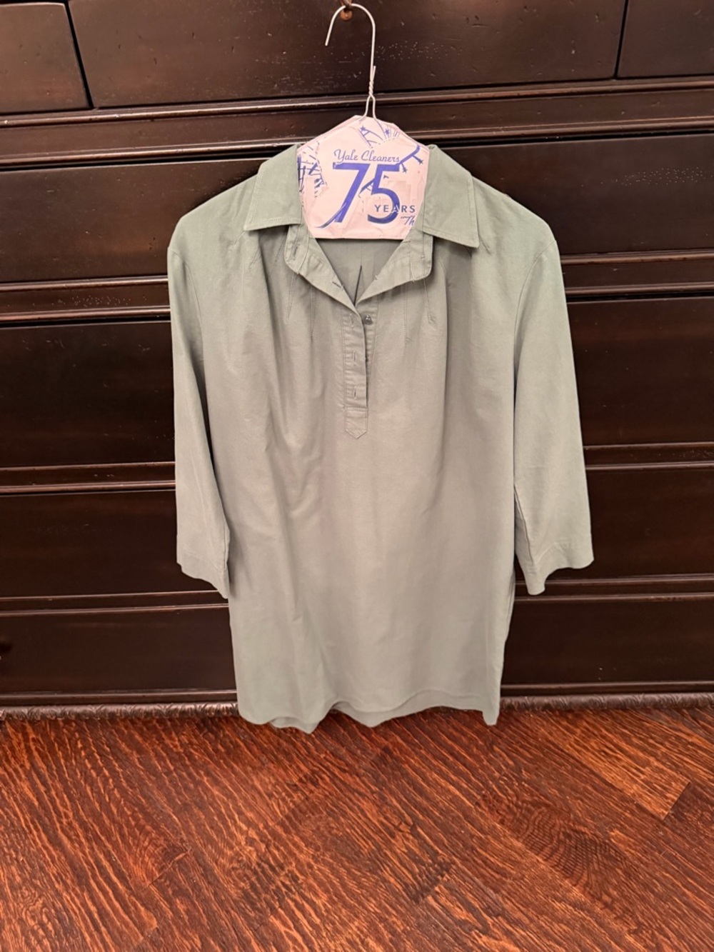 Pomander Place Women’s Sage Green Quarter-Placket Polo Dress